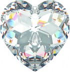 Butterfly crystal AB heart - 18mm x 2